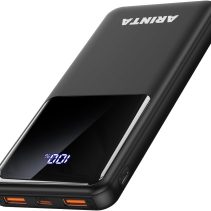 Power Bank Portable Charger 10000mAh PD 22.5W Battery Pack, LED Display & USB-C in/Out, Travel Essentials, Compatible for Smartphones, Tablets & More (Black)